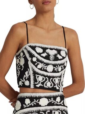 Lauren Ralph Lauren Embroidered Cropped Sleeveless Blouse Floral NWT